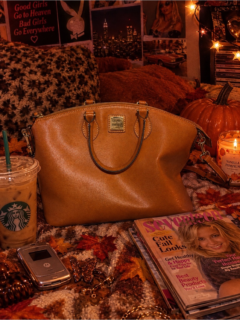 Dooney & Bourke Cognac Leather Satchel